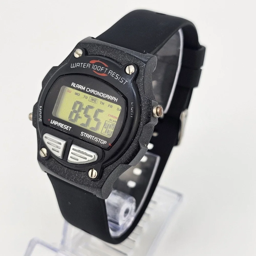 Men's Digital Sports‎ Watch 40MM New Plastic Bands New Battery